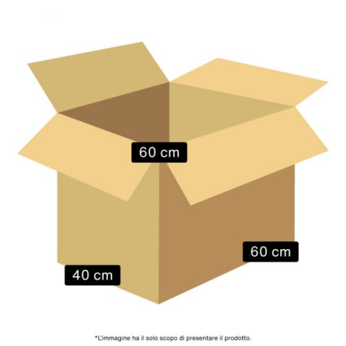 Scatola di cartone neutro ondulato - colore Avana 60x40x60 cm