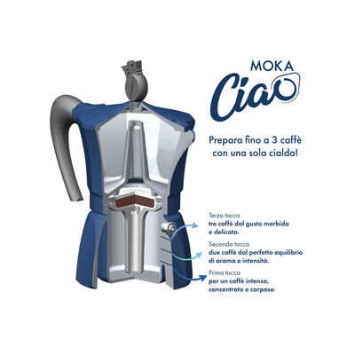 Borbone "MokaCiao" - Caffettiera da 3 tazze + 15 cialde (Omaggio) - immagine 3