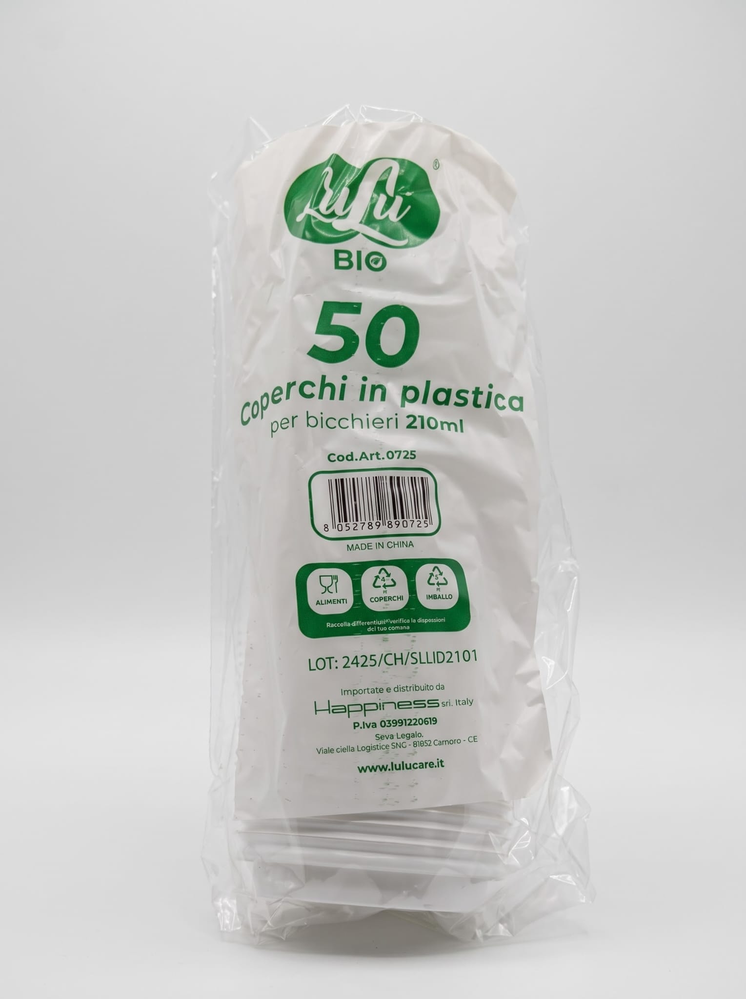 LULU' BIO - COPERCHI IN PLASTICA (210ml) 50 PZ