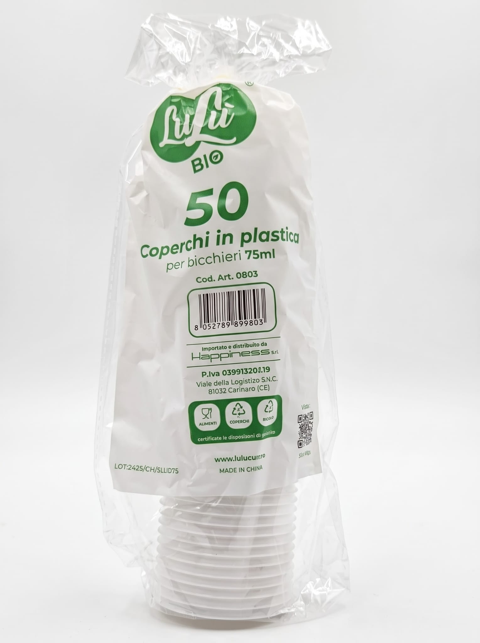 LULU' BIO - COPERCHI IN PLASTICA (75ml) 50 PZ