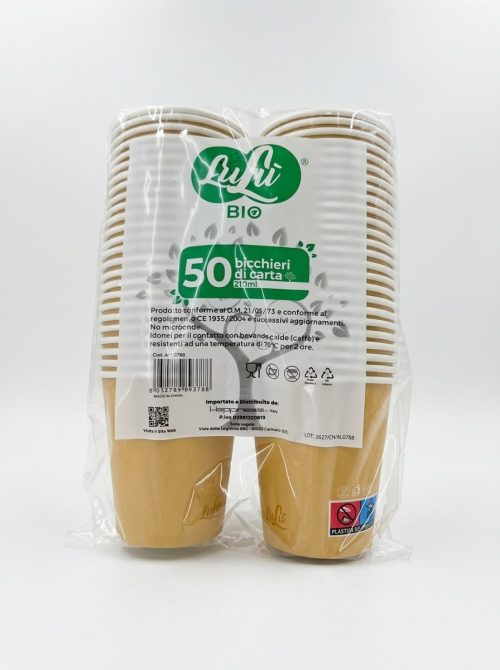 LULU' BIO - BICCHIERI DI CARTA 210ml 50 PZ
